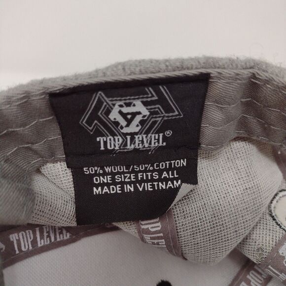 Cali Snapback Hat Gray OSFA Embroidered Colorblock Top Level 6 Panel - Picture 8 of 8